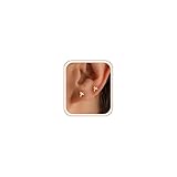 BSGRL Flat Back Earrings - 2pcs 14k Gold Plated Tiny Cute Hummingbird Flat Back Stud Earrings For Women Cartilage Helix Tragus Flatback