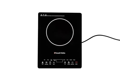 Image of Russell Hobbs 2000W Infrared Cooker with Digital Touch Control | LED Power Display, 8 Heat Levels up to 600C | 24-Hour Preset Timer & Safe Crystal Glass Surface, Overheat Protection | RAPIDO2000