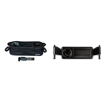 BOB Gear Deluxe Handlebar Console with Tire Pump for Single Jogging Strollers Bundle, Black + BOB Gear Deluxe Snack Tray for Single Jogging Strollers