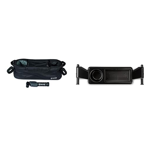 BOB Gear Deluxe Handlebar Console with Tire Pump for Single Jogging Strollers Bundle, Black + BOB Gear® Deluxe Snack Tray for Single Jogging Strollers