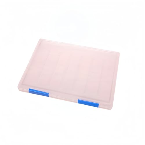 クリアA4ファイルボックス 6個セット | プラスチック製ドキュメント収納ケース・サイズ31.5×25×3cm | バックル付き・防塵防水 | ブルー+透明・積み重ね可能・オフィス/家庭/学校用