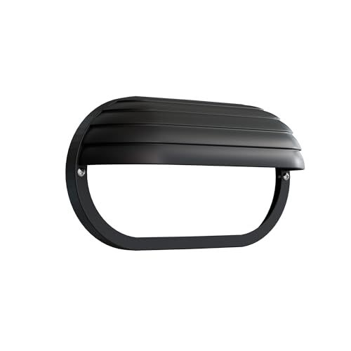 KASTLITE Nautical Wall Light Eyelid Housing Replacement – Outdoor Marine Bulkhead Fixture Cover for Porch Sauna Garage Boat House & Dock Lights – Weatherproof Composite, Made in USA, Fits FE103, Black