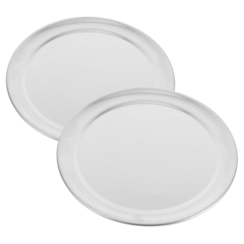 GREENADSCAPE 2pcs Nonstick Pizza Baking Pan Round Stainless Steel Pizza Plates for Oven for Family Gatherings Parties Large Serving Trays