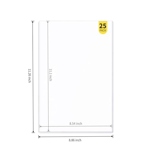 Image of 25-Pack 8.5 x 11 Inch Document-Toploaders - Premium Document Topload Holders, Crystal Clear Document Top loaders, Hard Plastic Page Sheet Protectors for Photos, Prints, Menu Covers and Work Papers