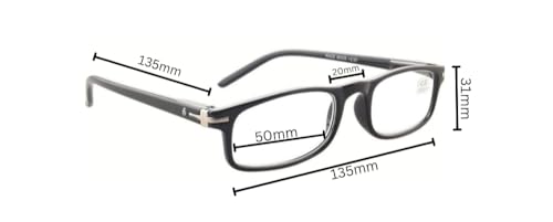 Image of Race Reading Glasses For Men & Women +1.00 to +3.00 Power - Black