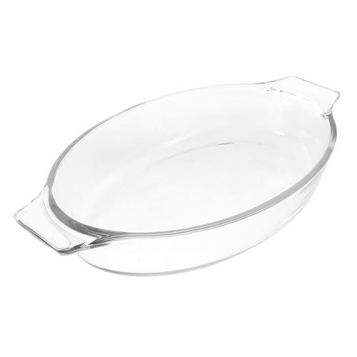 LIFKOME Fuente de Vidrio para Hornear con Asas Laterales Resistente Altas Temperaturas Bandeja para Asar y Servir Horno y Microondas para Reuniones Familiares
