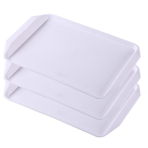 RYJYQYX Alfombrillas para Maletero para Entrada 3 Paquetes Bandeja De Plástico Bandejas para Plantas para Interior Sin Agujeros para Jardín, Dormitorio, Entrada, Garaje.,White