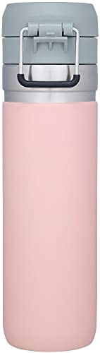 Stanley Quick Flip GO Water Bottle 24 OZ / 0.71 L | Push Button Lid | Leakproof & Packable for Travel & Sports | Insulated Stainless Steel | BPA-Free | Blush