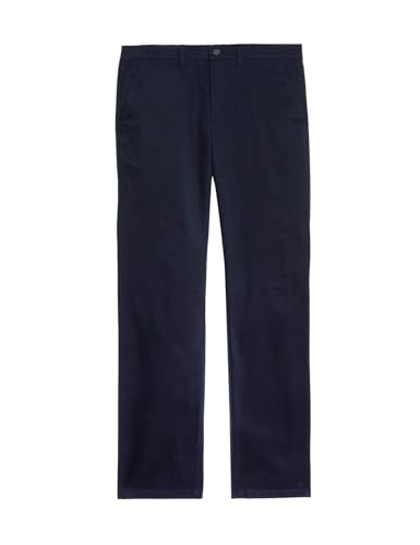 Image of Marks & Spencer Mens Solid Mid Rise Regular Fit Chinos