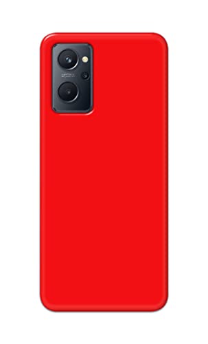 Image of Printed Hard Back Cover Case for Realme 9i 4G Back Cover (Plain Red) -1803