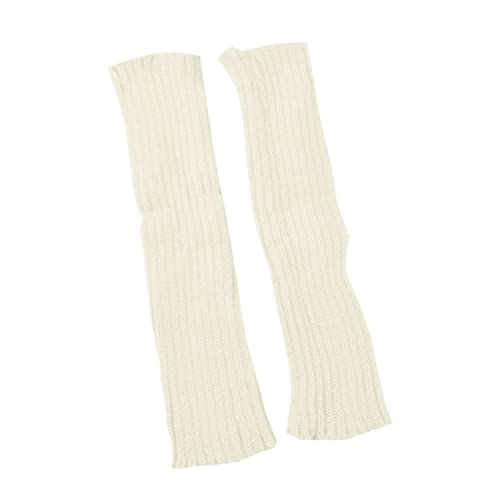 AkoMatial Calentadores de piernas para mujer, calentadores de tobillo acrílicos de moda, bonitos calentadores de piernas para baile y fiesta, color blanco, talla única