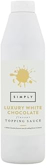Simply Luxury White Chocolate Topping Sauce, Ready to Use Dessert Sauce for Ice Cream, Waffles, Pancakes, Coffee & Milkshakes (1 kg)