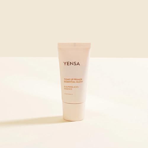 YENSA Tone Up Essential Glow Primer for Face - Brightening & Blurring Makeup Primer - Makeup Base Infused with Superfood Ingredients - Minimizes Appearance of Pores - Satin-Sheen Finish (1 Fl oz)