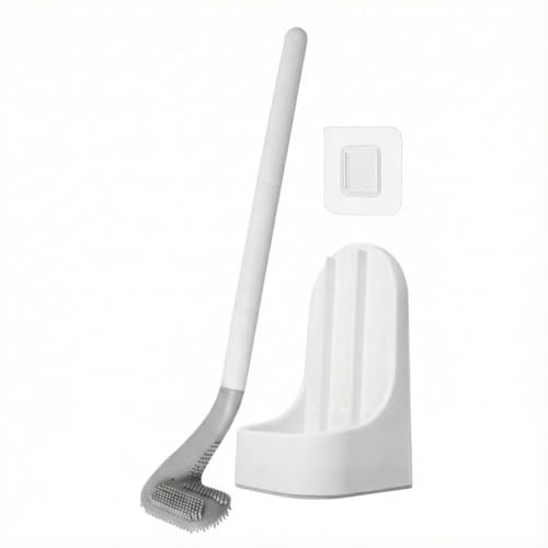 Scopino Bagno Wc, Nuovo Scopettone Bagno In Silicone Spazzolino WC Con Testina A L Scopino Bagno Smontabile Con Base Porta Liquidi, Spazzola WC Silicone.