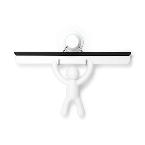 Umbra Buddy Bathroom Squeegee for Shower, Mirror, Window - Adhesive Storage Hook Included