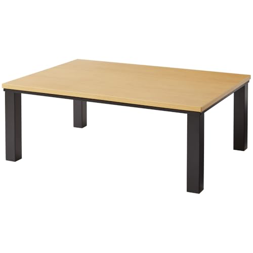 リコメン堂 ヴィンテージこたつ フラットヒーター 105×75cm テーブル単品 炬燵 年中使える 家具調 長方形 掛け布団 選べる天板 木目調天板 大理石調天板 (天板：ナチュラル/ブラック, 本体のみ)（Amazon）