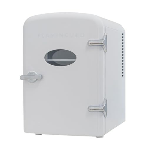 Flamingueo Mini Nevera, 4 Litros, 12V/220V, Para Habitación, Cosméticos, Bebidas, Función Frío y...
