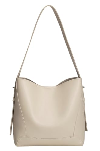 Image of Women's Trendy Tote Bag Vegan Leather Shoulder Crossbody Purse Large Bucket Handbag Soft Top Handle Satchel