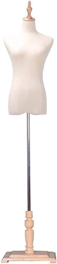 Torso Mannequin Stand, Female Mannequins Female Mannequin Body Torso with Sturdy Wooden Base, Adjustable Height Dress Form Clothing Display - We