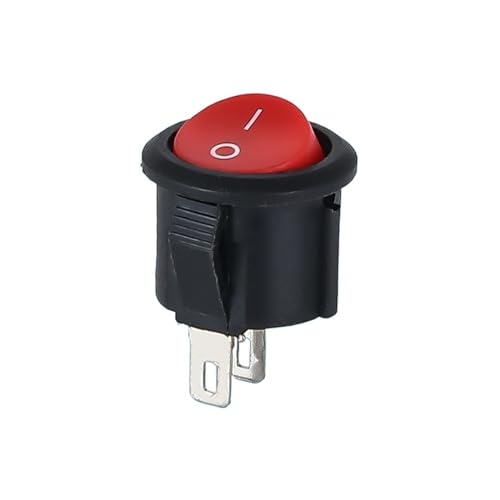 Interrupteur à bascule KCD1 rond rouge et noir pour petit bateau et équipement électrique