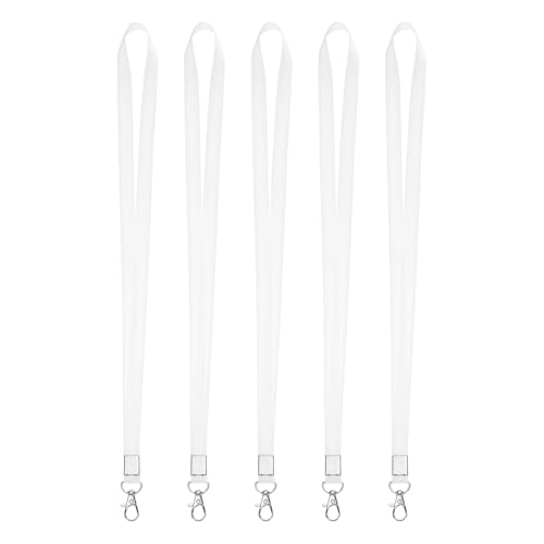 M METERXITY 5-Pack Lanyards for ID Badges, White 0.4 in