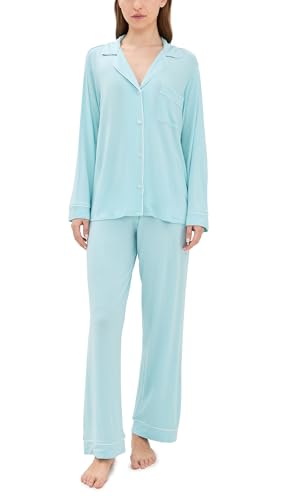 Image of Eberjey Gisele Classic Women's Pajama Set | Long Sleeve Shirt + Long Pants