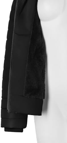 BodiLove Women's Warm Winter Quilted Puffer Short Coat High Collar Jacket with Removable Faux Fur Hood3