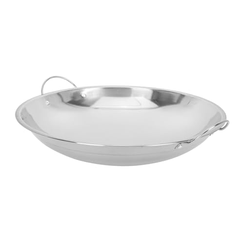 POPETPOP Sartén Inoxidable con Asas Dobles para Cocina Utensilio Multifuncional para Calentar Fideos y Herramienta para Cocinas Modernas
