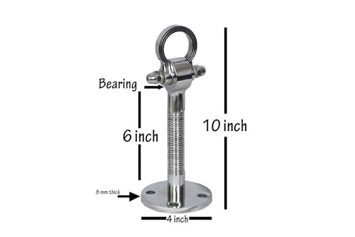 Image of 10 Inch Long Stainless Steel Swing Hanging Hooks and Swing Kadu Heavy Duty Hooks for Hanging Hammok & Swing with 4 Anchor Bolt Fastener(Pack of 1) Weight Capacity 1000 Kg