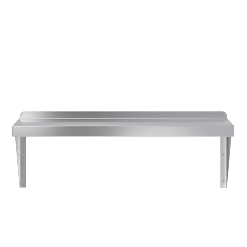 Image of AmGood 12 inch x 30 inch Stainless Steel Wall Shelf | Appliance & Equipment Metal Shelving | Kitchen, Restaurant, Garage, Laundry, Utility Room | Heavy Duty | Squared Edge | NSF Certified
