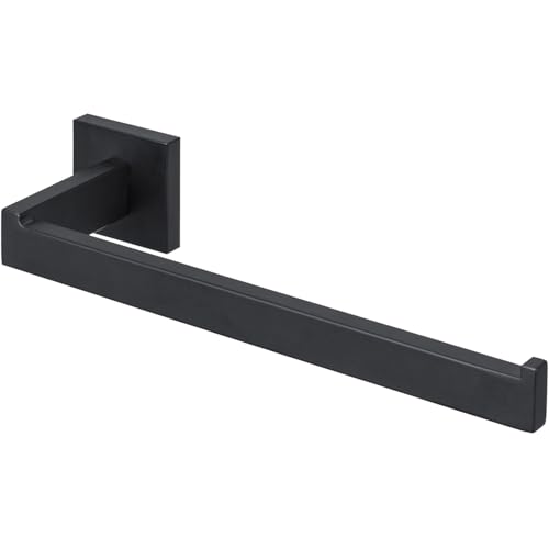 MyGift 9 Inch Premium Hotel Series Commercial Grade Stainless Steel Hand Towel Holder Bar, Wall Mounted Matte Black Rail Hook for Hanging Bathroom Hand Towels