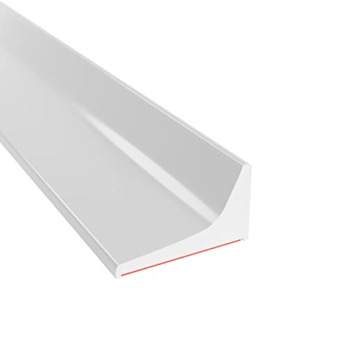 Yuconect Barrera Agua Ducha 2,05m De Silicona De Color Blanco - Copete Encimera Cocina - Barrera De Agua Para Ducha - Embellecedor Encimera Cocina - Vierteaguas Ventana - Vierteaguas Mampara