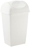 Lieferumfang: 1 x Schwingdeckeleimer in Weiß mit breitem Schwingdeckel
