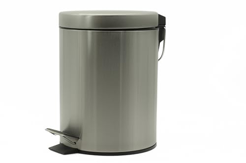 CASA HEAVEN Bidone con Pedale da 3L in Acciaio Inox – Pattumiera Tonda da Bagno o Cucina – Secchio Immondizie Compatto ed Elegante