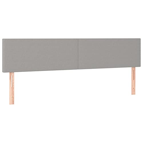 vidaXL 2X Kopfteil Betthaupt Polsterkopfteil Bettkopfteil für Bett Bettgestell Bettrahmen Schlafzimmer Bettzubehör Hellgrau 90x5x78/88cm Stoff