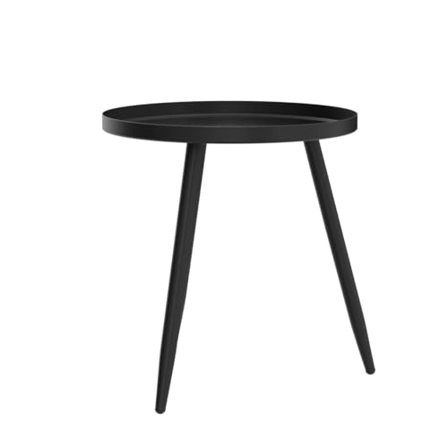 AOJEZOR Side Table: End Table for Indoor Use - Small Side Tables for Small Spaces All Matte Black with 3 Legged