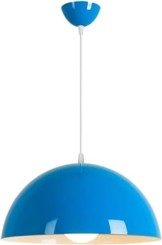 Grand pendentif métal dôme luminaire vintage orange pour cuisine et évier