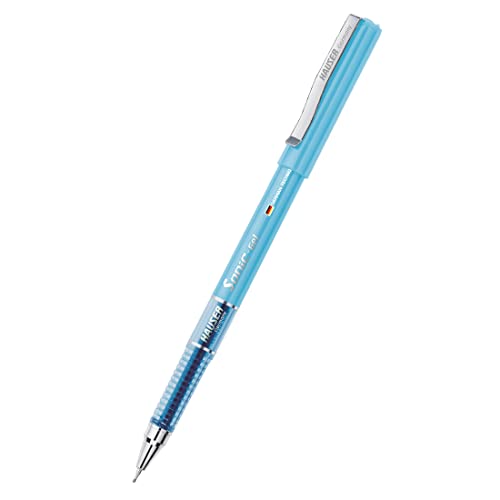 Hauser Sonic 0.55mm Gel Pen Box Pack | Attractive Foiled Body | Stylish Metal Clip | Refillable & Waterproof Gel Ink | German Technology For Smooth & Effortless Writing | Blue Ink, Set of 10 Gel Pens (Image - 2)
