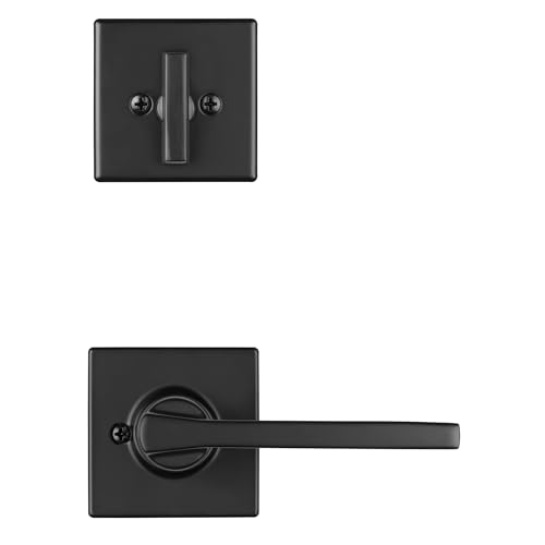 Kwikset Amador Front Door Lock Handle and Deadbolt Set, Entry Handleset Exterior with Casey Reversible Lever, Matte Black, Pick Resistant SmartKey Rekey Deadbolt Security, with Microban Protection - image 6