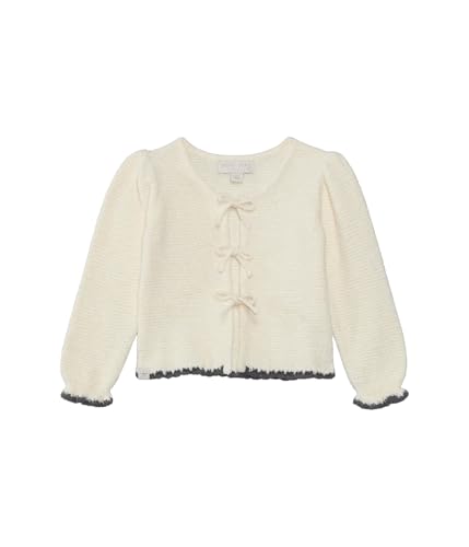 Barefoot Dreams Baby Girls CozyChic Ultra Lite Scalloped Cardigan(Toddler), Cream-Carbon