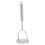 VINTORKY Kartoffelstampfer Maischen Gemüse Püree klein Zerschmetterer Werkzeug zum Pressen von Kartoffeln Kartoffelpresse Stampfer Kartoffeln Masher Rostfreier Stahl Silver