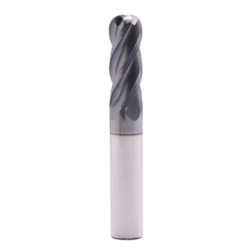 Image of 3 /8 inch 4 Flute Solid Carbide End Mill - .125 inch Corner Radius, AlTiN Coated | 35 Helix, 3 /8 inch Cutting Dia, 3 /8 inch Shank Dia, 1 inch LOC, 2-1 /2 inch OAL For Milling Alloy Steel, Cast Iron, Copper