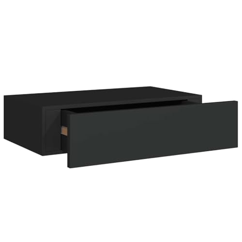 VidaXL Estante con cajón de Pared MDF Negro