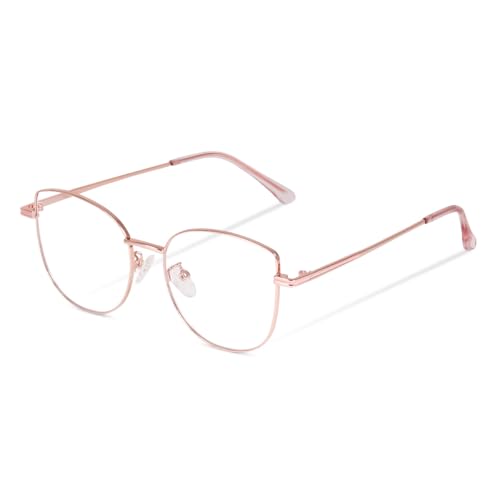 Blue Light Blocking Computer Eyeglasses for Women | Premium Cat Eye Glasses | Anti Glare & UV Protection frames |