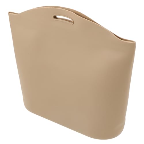 Poubelle de voiture en silicone Hemobllo beige lavable pour l'organisation de véhicule