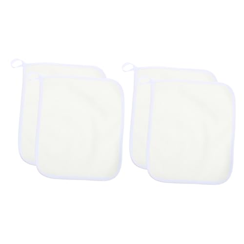 FRCOLOR 4Pcs Exfoliating Wash Cloths Dual Sided Body Face Scrubber Towels for Men Women Bath Towels Beige for Exfoliation and Skin Care