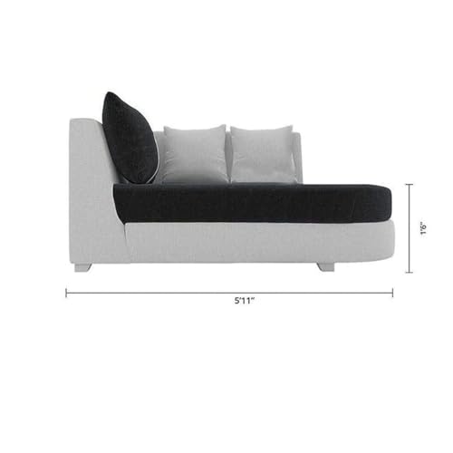 Image of Torque Christie LHS L Shape Sofa Set 6 Seater Left Side Black | Premium Fabric Sofa Couches LHS | Comfortable 6 Person Large L Shaped Couch for Guest Room Bedroom