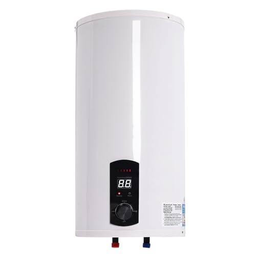 80L Elektrischer Warmwasserspeicher Elektrospeicher Warmwasserspeicher 2000W Elektroboiler Durchlauferhitzer 220V Durchlauferhitzer Boiler Warmwasserbereiter mit Duscheinheit und Schlauch