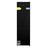 Cecotec Kühlschrank Kombi 356L Bolero CoolMarket Combi 356i Schwarzes Glas D. 200cm Höhe, 59,5 cm Breite, Klasse E, Multi Airflow Technologie, FreshnessFlex und HumidityFlex HUB