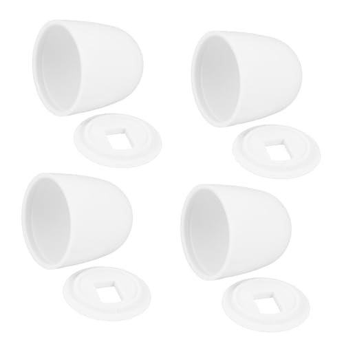 Gatuida 4 piezas Tapas Tornillos Inodoro con Arandelas Cubiertas Decorativas Resistentes para Fijación Wc Accesorio Práctico y Fácil de Instalar